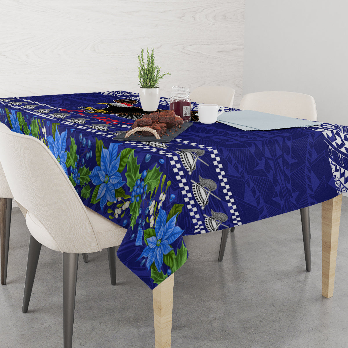 Personalised American Samoa Christmas Tablecloth Manuia le Kerisimasi Polynesian Tribal LT9 - Polynesian Pride