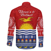 Kiribati Christmas Family Matching Off Shoulder Short Dress and Hawaiian Shirt Tekeraoi n Te Tiritimati Polynesian Tribal LT9 - Polynesian Pride