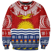 Kiribati Christmas Sweatshirt Tekeraoi n Te Tiritimati Polynesian Tribal LT9 Unisex Red - Polynesian Pride