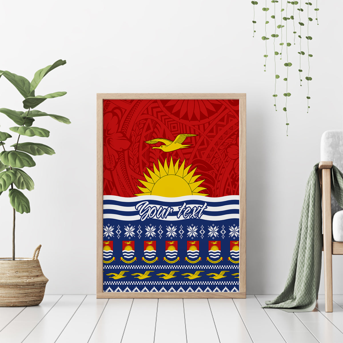 Personalised Kiribati Christmas Canvas Wall Art Tekeraoi n Te Tiritimati Polynesian Tribal LT9 - Polynesian Pride
