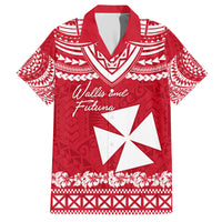 Personalised Wallis and Futuna Christmas Family Matching Short Sleeve Bodycon Dress and Hawaiian Shirt Polynesian Tribal LT9 Dad's Shirt - Short Sleeve Red - Polynesian Pride