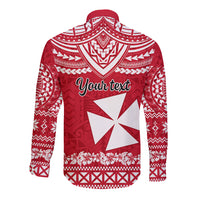 Personalised Wallis and Futuna Christmas Long Sleeve Button Shirt Polynesian Tribal LT9 - Polynesian Pride