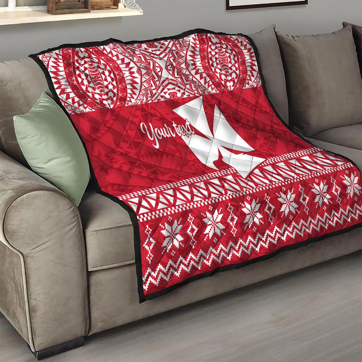 Personalised Wallis and Futuna Christmas Quilt Polynesian Tribal LT9 - Polynesian Pride