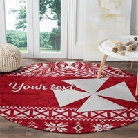 Personalised Wallis and Futuna Christmas Round Carpet Polynesian Tribal LT9 - Polynesian Pride