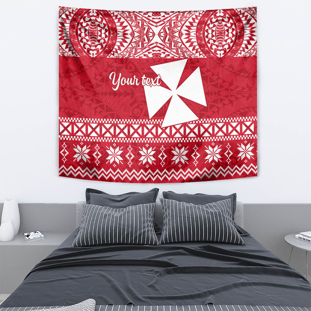 Personalised Wallis and Futuna Christmas Tapestry Polynesian Tribal LT9 - Polynesian Pride