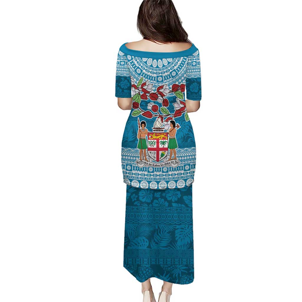 Fijian Tagimoucia Flowers Puletasi Christmas Coquette bow