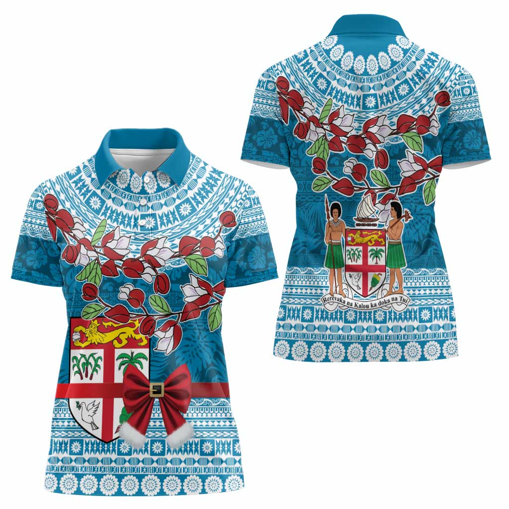 Fijian Tagimoucia Flowers Women Polo Shirt Christmas Coquette bow