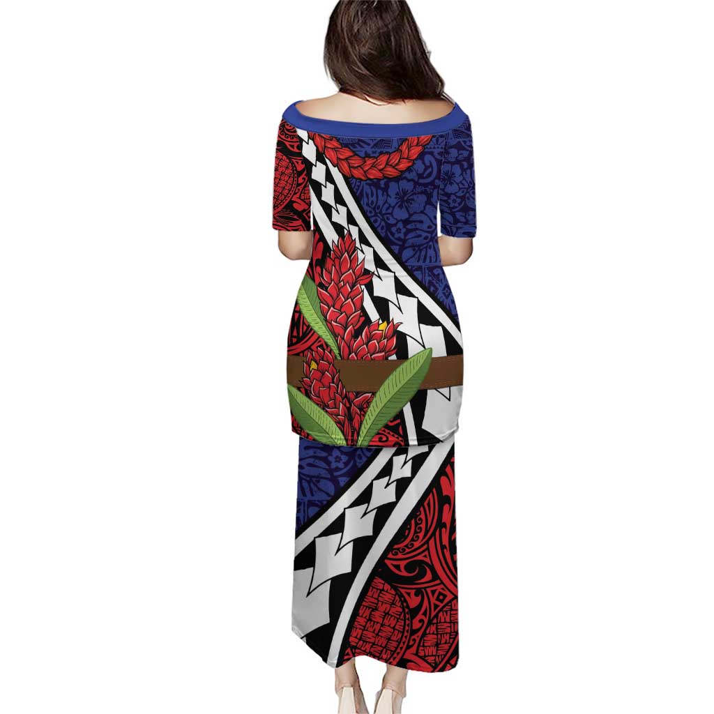 Samoan Ula Fala Flowers Puletasi Christmas Santa Belt