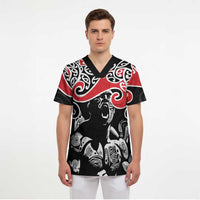 Aotearoa Toitu Te Tiriti Scrub Top New Zealand Stand Together Stand Stronger - Polynesian Pride