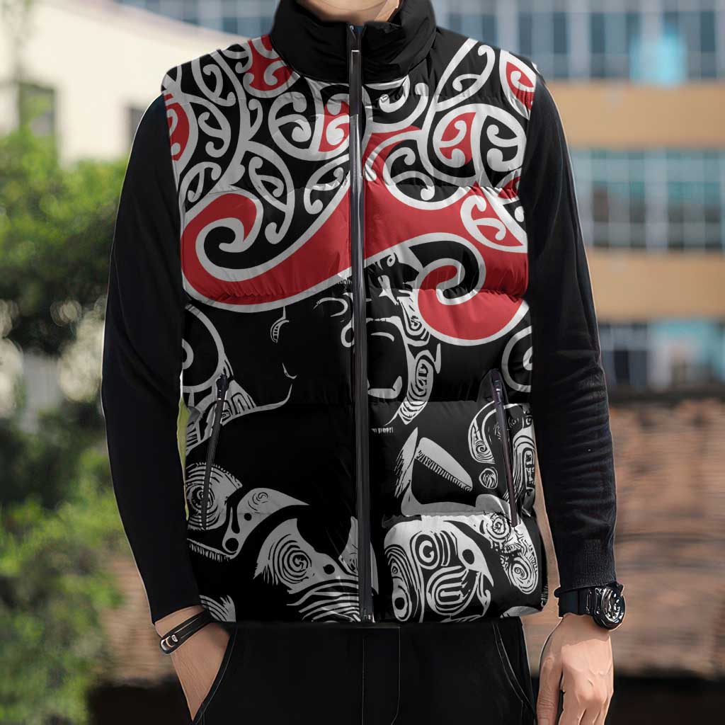 Aotearoa Toitu Te Tiriti Sleeveless Puffer Jacket New Zealand Stand Together Stand Stronger - Polynesian Pride