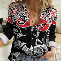 Aotearoa Toitu Te Tiriti Women Casual Shirt New Zealand Stand Together Stand Stronger