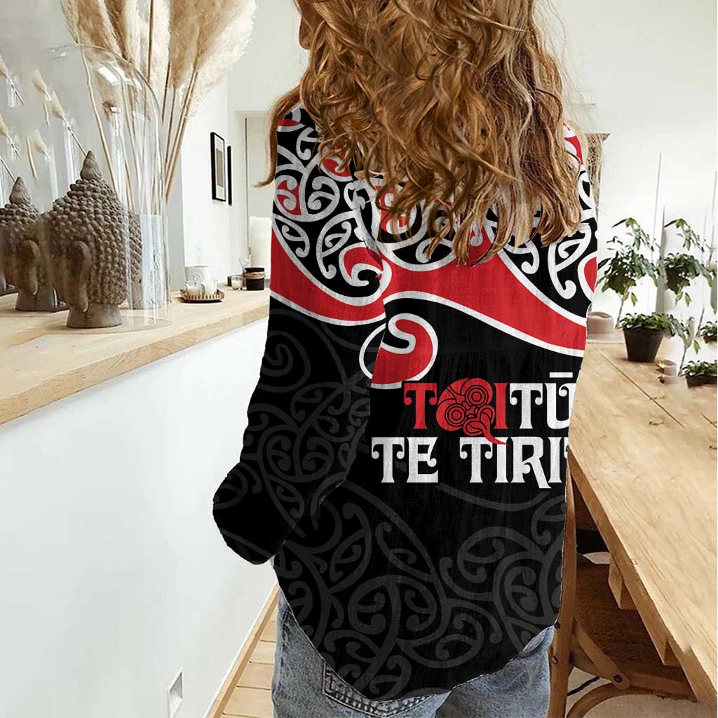 Aotearoa Toitu Te Tiriti Women Casual Shirt New Zealand Stand Together Stand Stronger