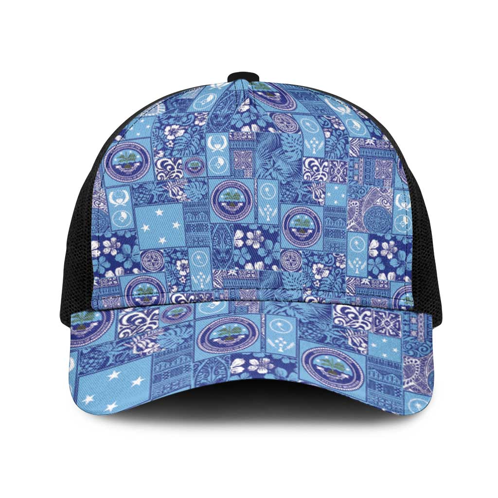 Federated States of Micronesia Merry Christmas Baseball Net Cap Pacific Patchwork Xmas Vibes - Polynesian Pride