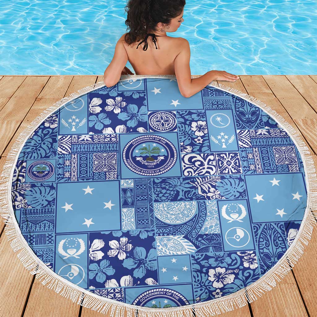 Federated States of Micronesia Merry Christmas Beach Blanket Pacific Patchwork Xmas Vibes - Polynesian Pride