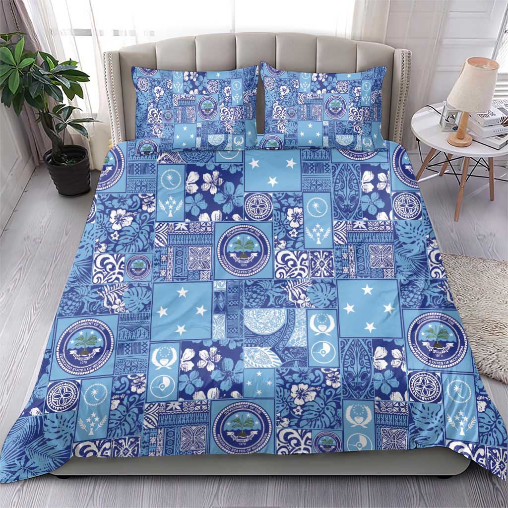 Federated States of Micronesia Merry Christmas Bedding Set Pacific Patchwork Xmas Vibes - Polynesian Pride