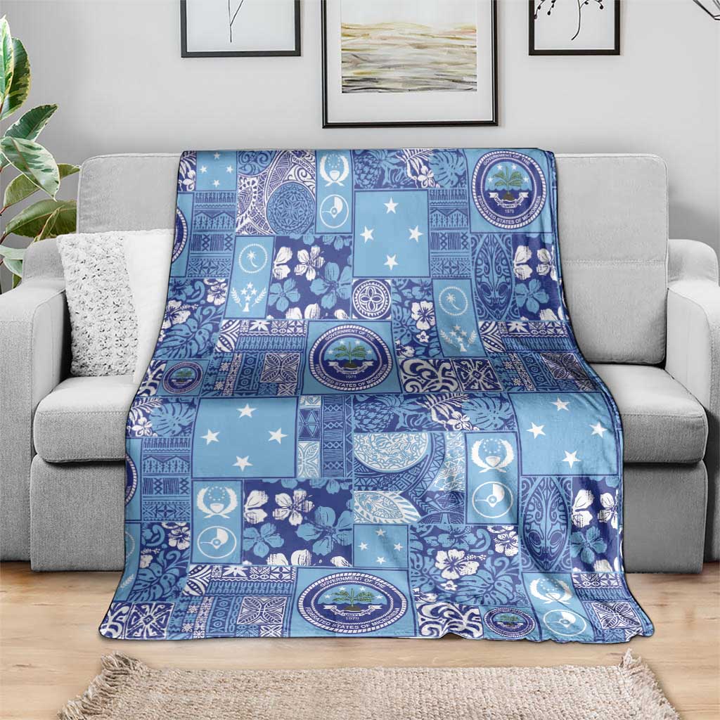 Federated States of Micronesia Merry Christmas Blanket Pacific Patchwork Xmas Vibes - Polynesian Pride