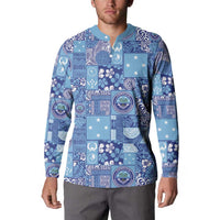 Federated States of Micronesia Merry Christmas Button Sweatshirt Pacific Patchwork Xmas Vibes - Polynesian Pride