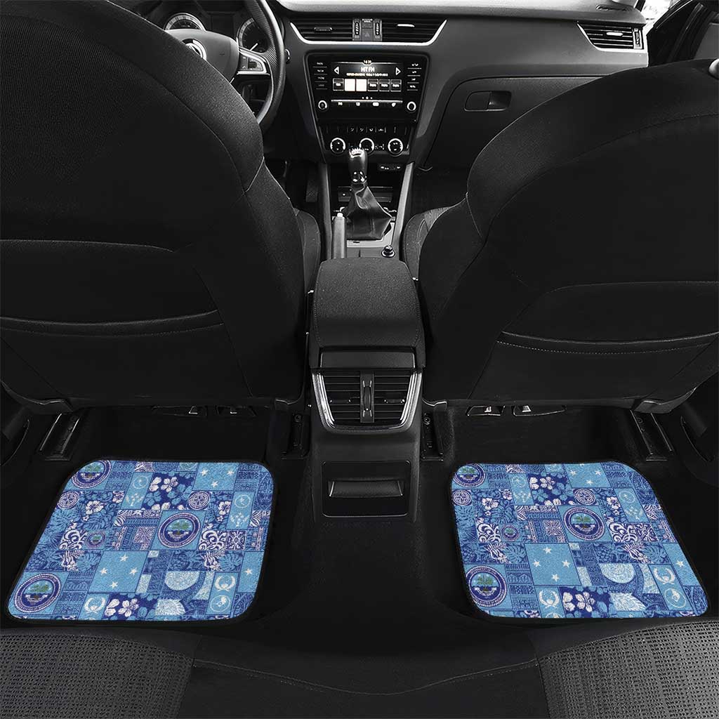 Federated States of Micronesia Merry Christmas Car Mats Pacific Patchwork Xmas Vibes - Polynesian Pride