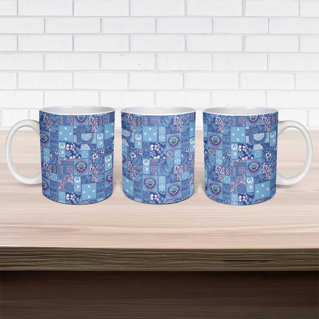 Federated States of Micronesia Merry Christmas Ceramic Mug Pacific Patchwork Xmas Vibes - Polynesian Pride
