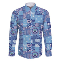 Federated States of Micronesia Merry Christmas Family Matching Short Sleeve Bodycon Dress and Hawaiian Shirt Pacific Patchwork Xmas Vibes - Polynesian Pride