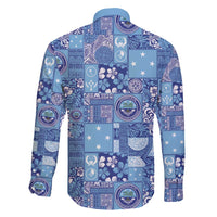 Federated States of Micronesia Merry Christmas Family Matching Short Sleeve Bodycon Dress and Hawaiian Shirt Pacific Patchwork Xmas Vibes - Polynesian Pride