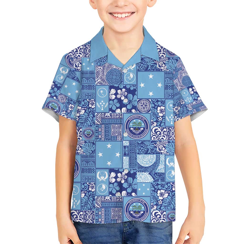 Federated States of Micronesia Merry Christmas Hawaiian Shirt Pacific Patchwork Xmas Vibes - Polynesian Pride