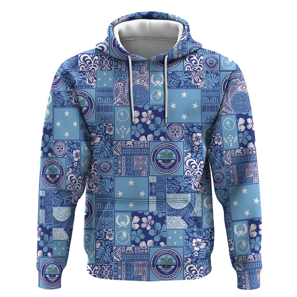 Federated States of Micronesia Merry Christmas Hoodie Pacific Patchwork Xmas Vibes - Polynesian Pride