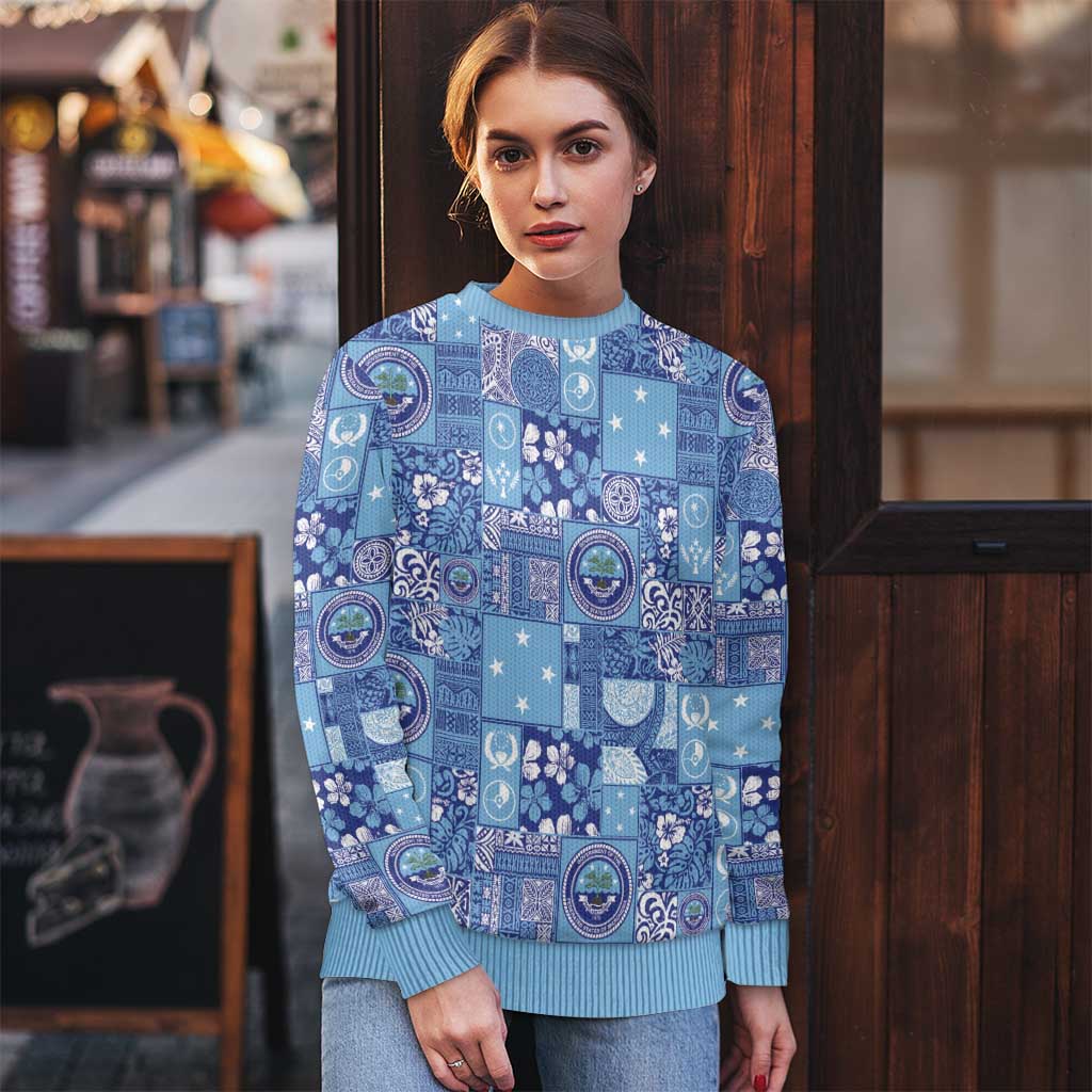 Federated States of Micronesia Merry Christmas Ugly Christmas Sweater Pacific Patchwork Xmas Vibes - Polynesian Pride
