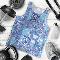 Federated States of Micronesia Merry Christmas Men Tank Top Pacific Patchwork Xmas Vibes - Polynesian Pride