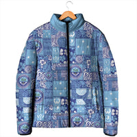 Federated States of Micronesia Merry Christmas Padded Jacket Pacific Patchwork Xmas Vibes - Polynesian Pride