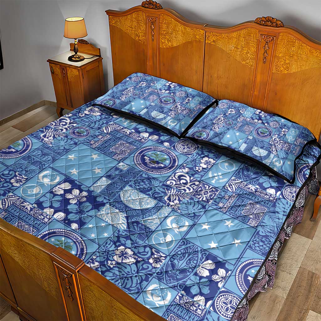 Federated States of Micronesia Merry Christmas Quilt Bed Set Pacific Patchwork Xmas Vibes - Polynesian Pride
