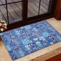 Federated States of Micronesia Merry Christmas Rubber Doormat Pacific Patchwork Xmas Vibes - Polynesian Pride