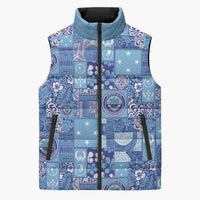Federated States of Micronesia Merry Christmas Sleeveless Puffer Jacket Pacific Patchwork Xmas Vibes - Polynesian Pride