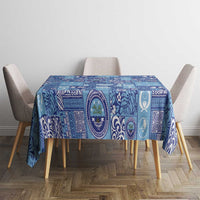 Federated States of Micronesia Merry Christmas Tablecloth Pacific Patchwork Xmas Vibes - Polynesian Pride