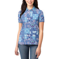 Federated States of Micronesia Merry Christmas Women Polo Shirt Pacific Patchwork Xmas Vibes - Polynesian Pride
