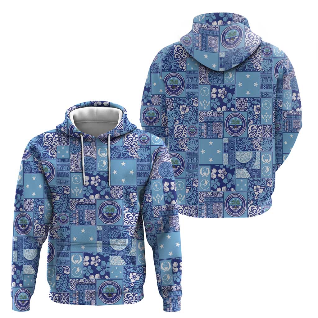 Federated States of Micronesia Merry Christmas Zip Hoodie Pacific Patchwork Xmas Vibes - Polynesian Pride
