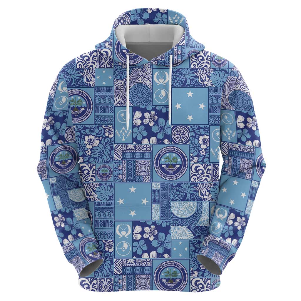 Federated States of Micronesia Merry Christmas Zip Hoodie Pacific Patchwork Xmas Vibes - Polynesian Pride