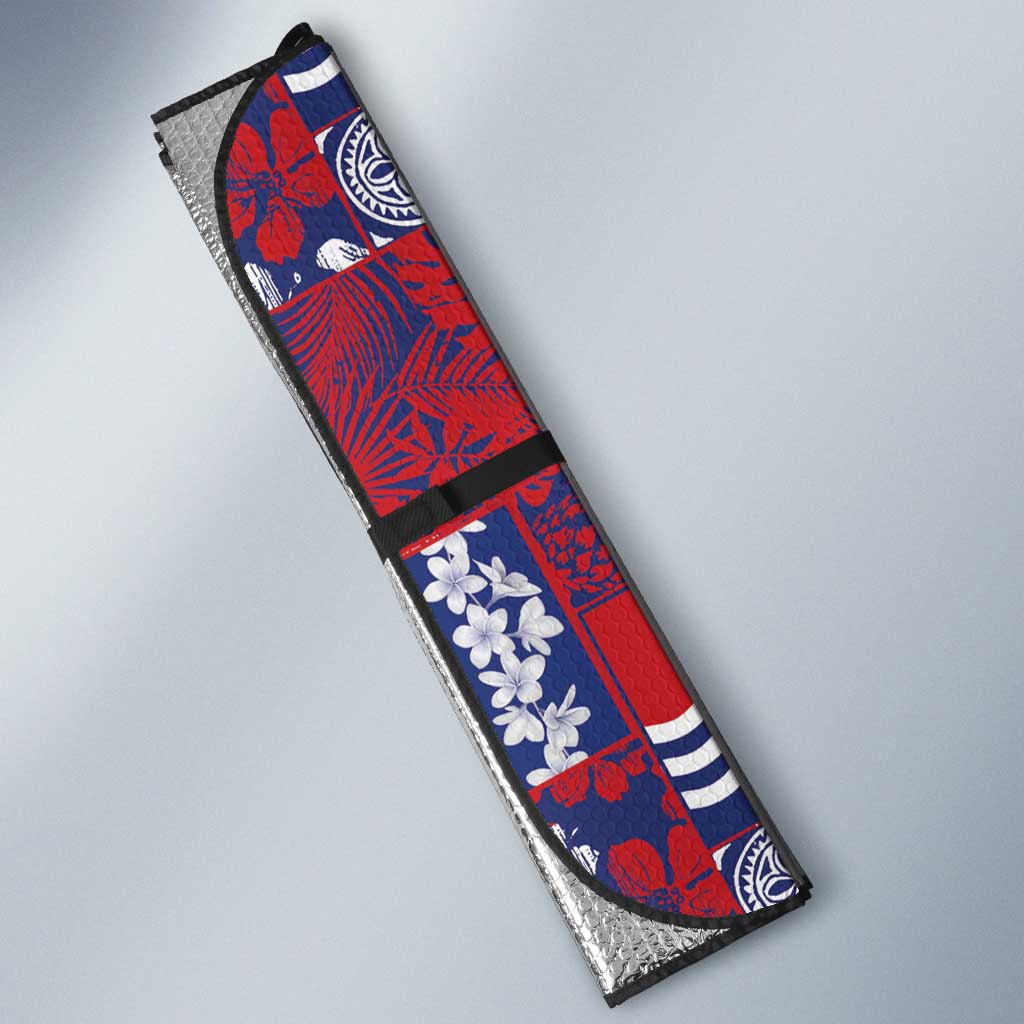 Kiribati Tekeraoi n te Kiritimati Auto Sun Shade Pacific Patchwork Xmas Vibes - Polynesian Pride