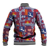 Kiribati Tekeraoi n te Kiritimati Baseball Jacket Pacific Patchwork Xmas Vibes - Polynesian Pride