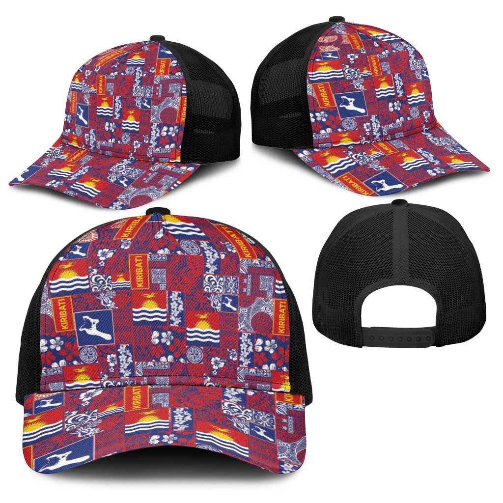 Kiribati Tekeraoi n te Kiritimati Baseball Net Cap Pacific Patchwork Xmas Vibes - Polynesian Pride