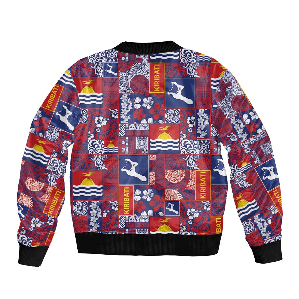 Kiribati Tekeraoi n te Kiritimati Bomber Jacket Pacific Patchwork Xmas Vibes - Polynesian Pride