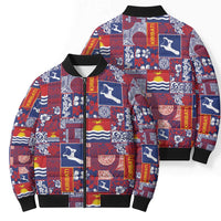 Kiribati Tekeraoi n te Kiritimati Bomber Puffer Jacket Pacific Patchwork Xmas Vibes - Polynesian Pride