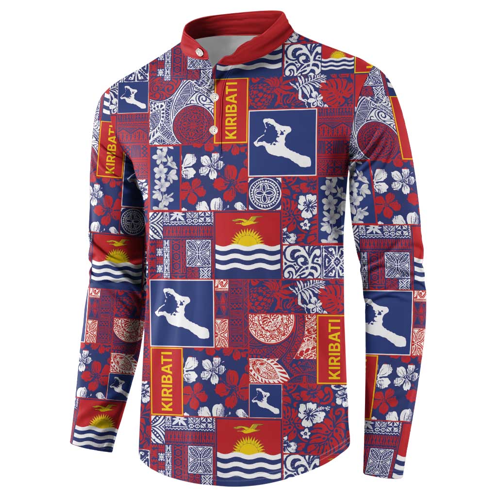 Kiribati Tekeraoi n te Kiritimati Button Sweatshirt Pacific Patchwork Xmas Vibes - Polynesian Pride