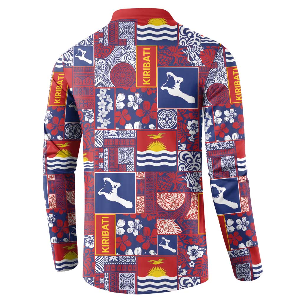 Kiribati Tekeraoi n te Kiritimati Button Sweatshirt Pacific Patchwork Xmas Vibes - Polynesian Pride