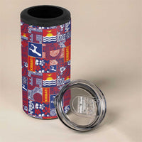 Kiribati Tekeraoi n te Kiritimati 4 in 1 Can Cooler Tumbler Pacific Patchwork Xmas Vibes - Polynesian Pride
