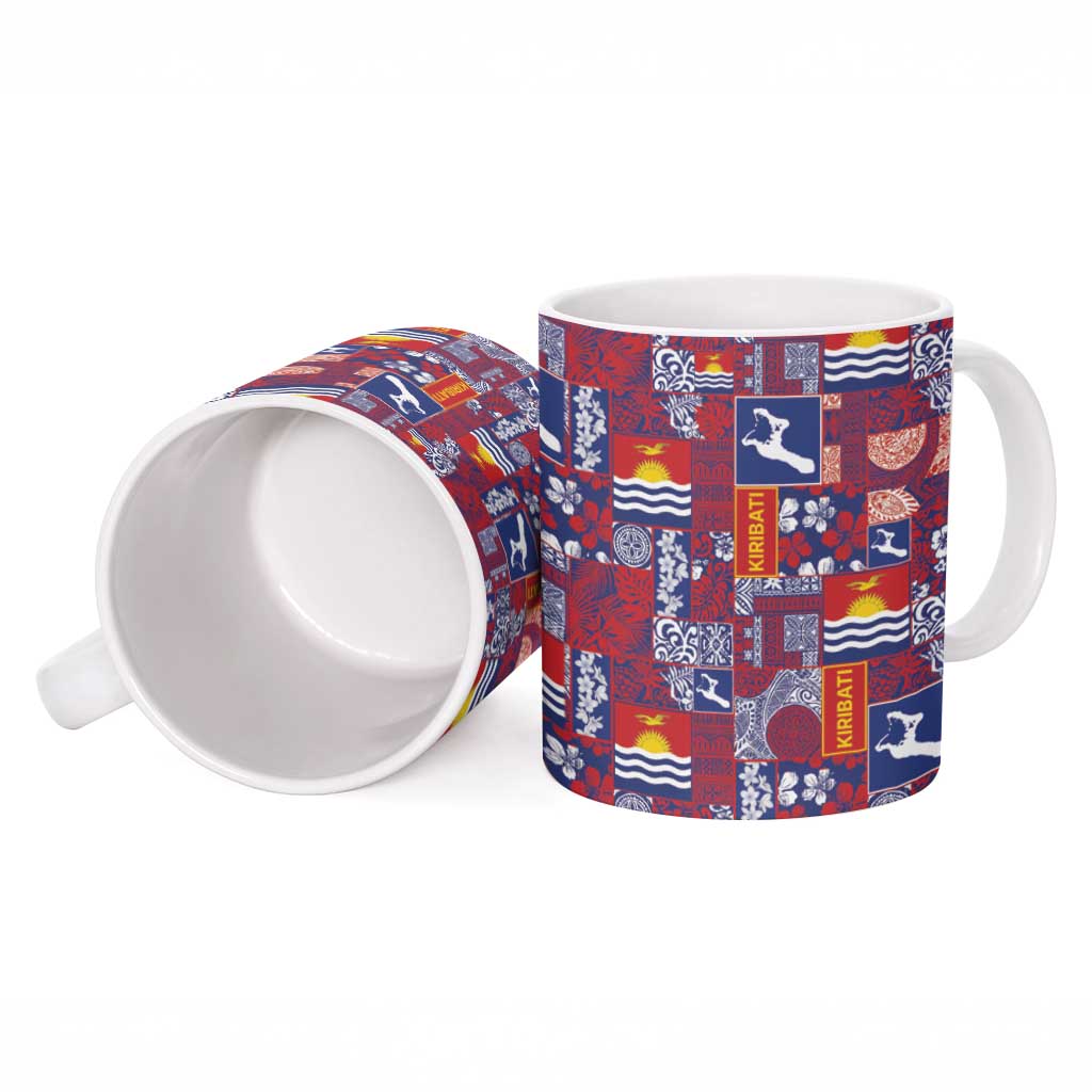 Kiribati Tekeraoi n te Kiritimati Ceramic Mug Pacific Patchwork Xmas Vibes - Polynesian Pride