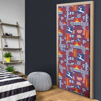 Kiribati Tekeraoi n te Kiritimati Door Cover Pacific Patchwork Xmas Vibes - Polynesian Pride