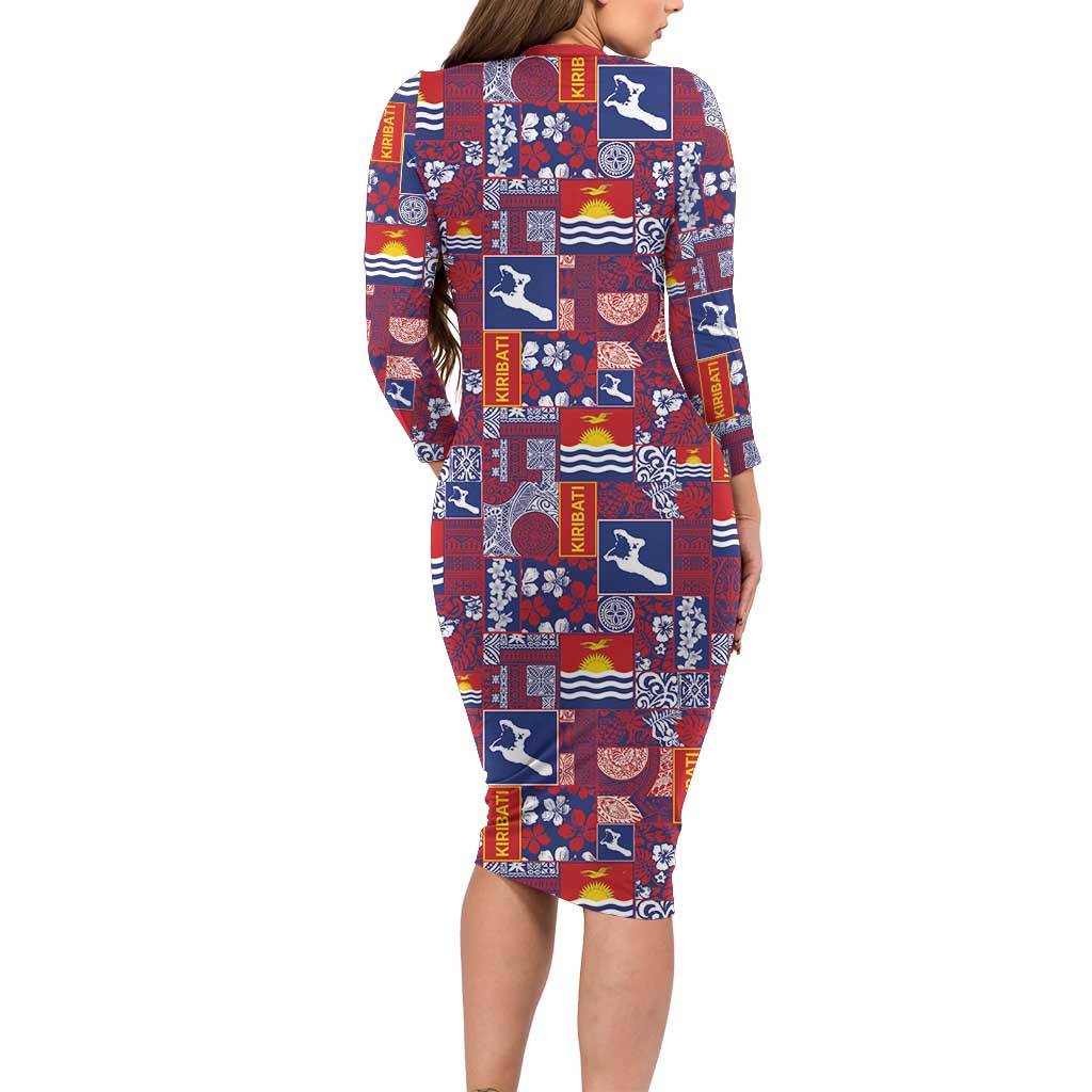 Kiribati Tekeraoi n te Kiritimati Family Matching Long Sleeve Bodycon Dress and Hawaiian Shirt Pacific Patchwork Xmas Vibes - Polynesian Pride