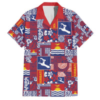 Kiribati Tekeraoi n te Kiritimati Family Matching Off The Shoulder Long Sleeve Dress and Hawaiian Shirt Pacific Patchwork Xmas Vibes - Polynesian Pride