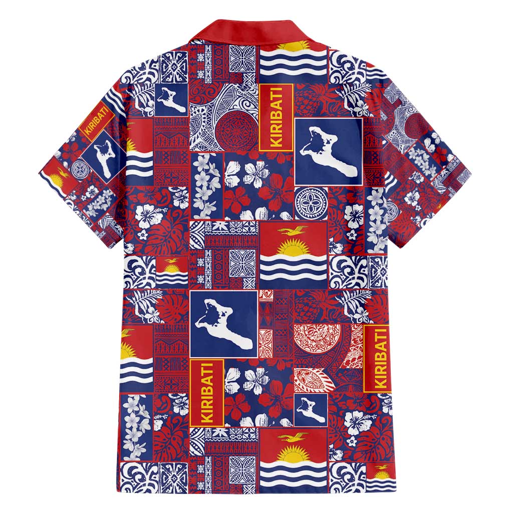 Kiribati Tekeraoi n te Kiritimati Family Matching Short Sleeve Bodycon Dress and Hawaiian Shirt Pacific Patchwork Xmas Vibes - Polynesian Pride